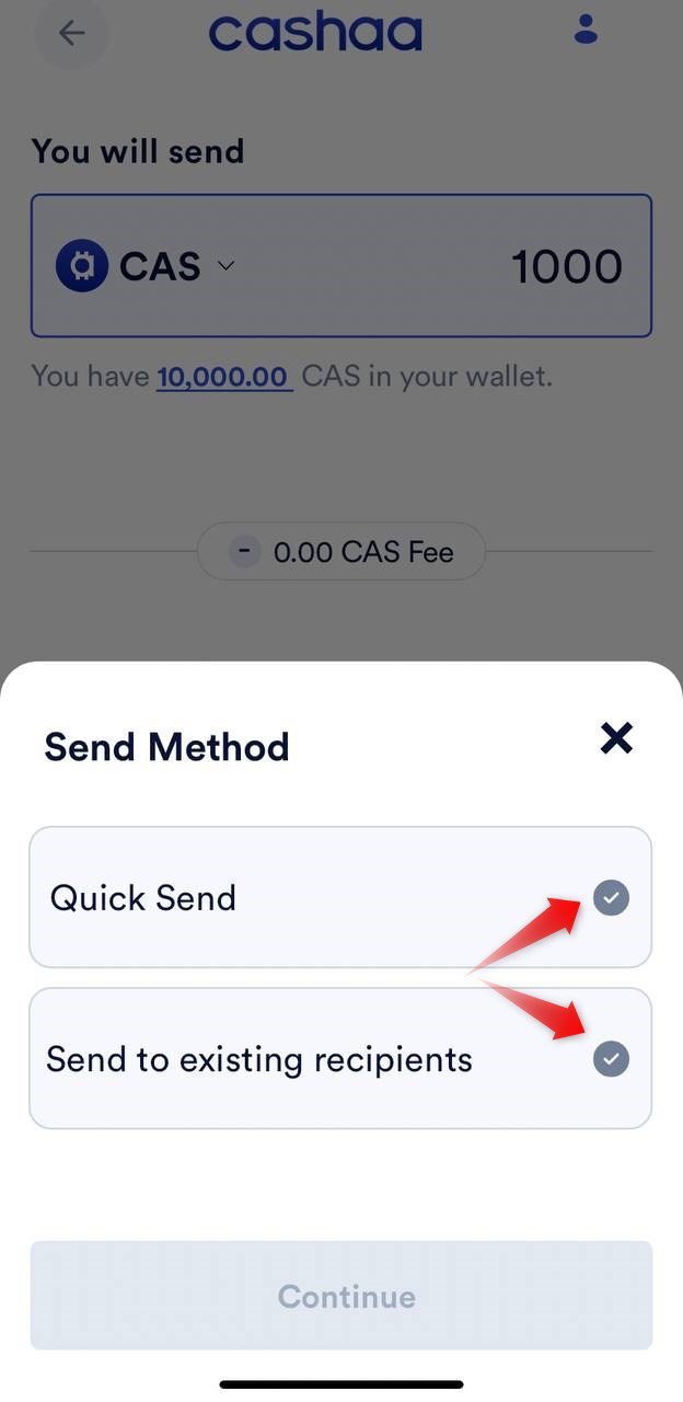 Screenshot for step 3: How to Withdraw Cryptocurrency from Cashaa