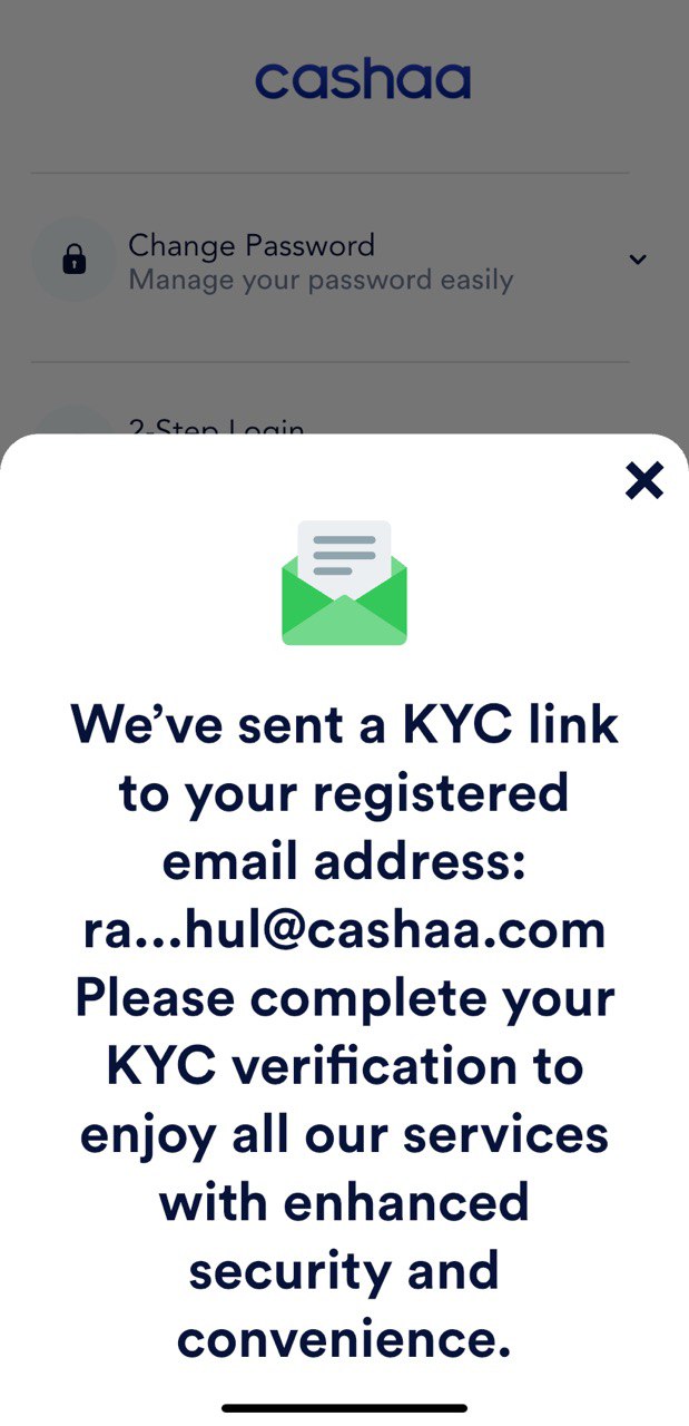 Screenshot for step 4: How to Complete your KYC Verification on Cashaa